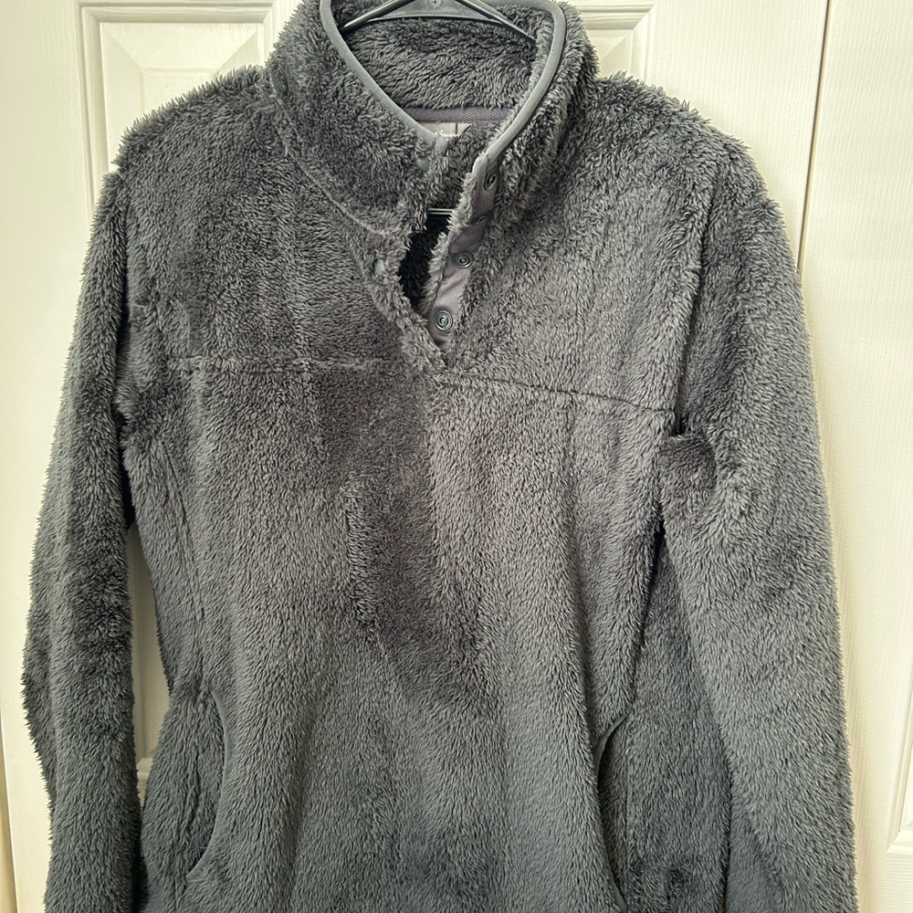 Eddie Bauer Women's Cozy Gray Fleece Pullover